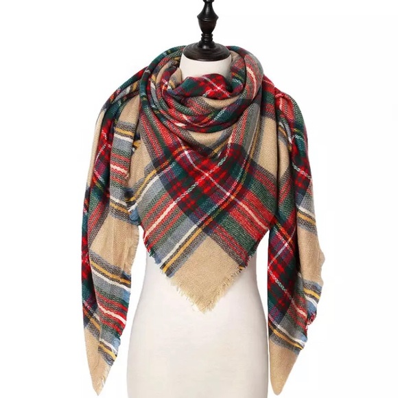 SurArt Accessories - Soft Plaid Scarf -NWT